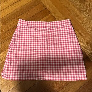 J. Mclaughlin Briana Skort hot pink and white gingham midi cabana